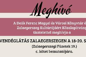 Könyvbemutató: Vendéglátás Zalaegerszegen a 18-20. században